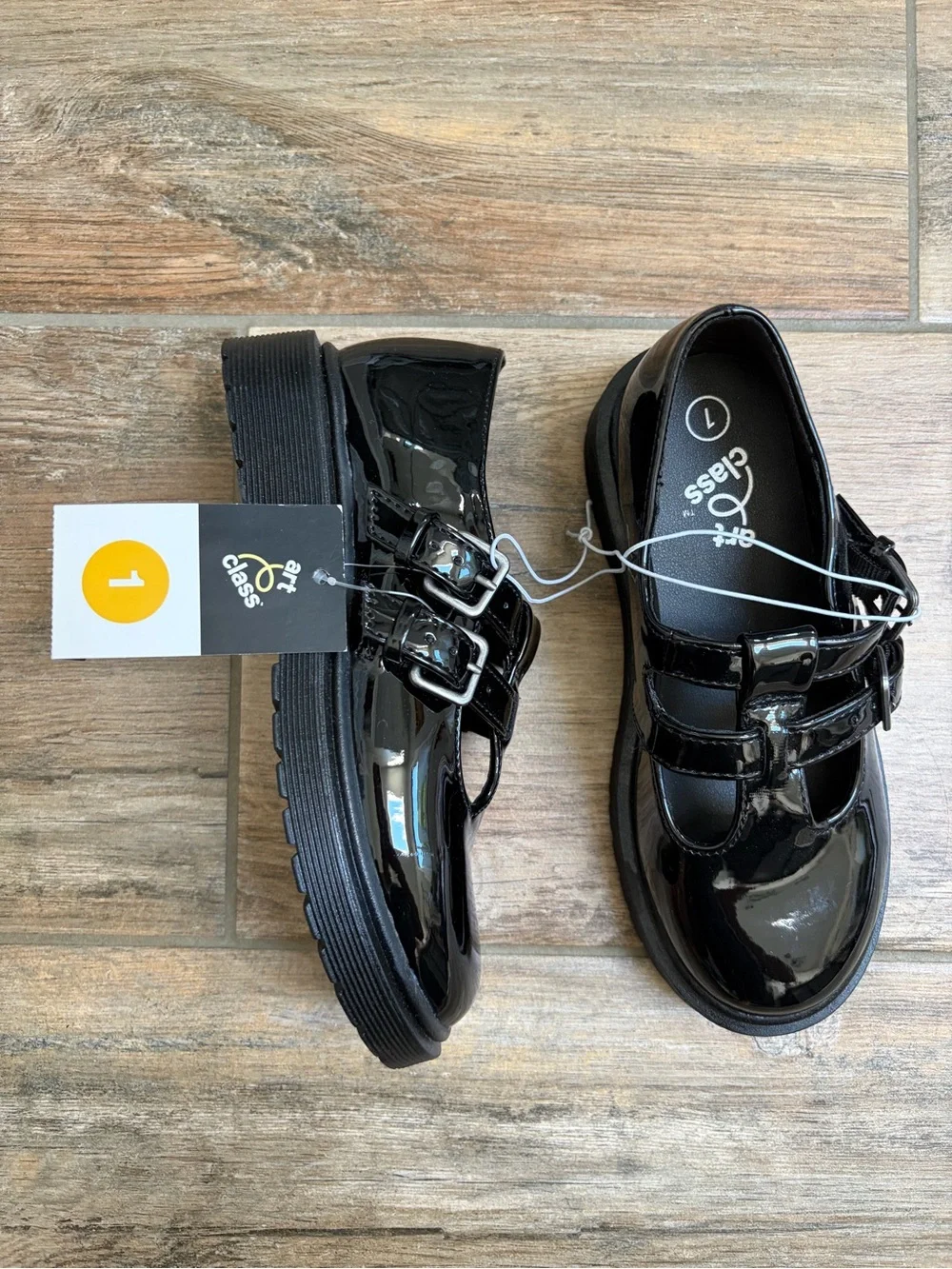Art Class Kids' Black Patent Mary Jane Shoes - Eden shoe